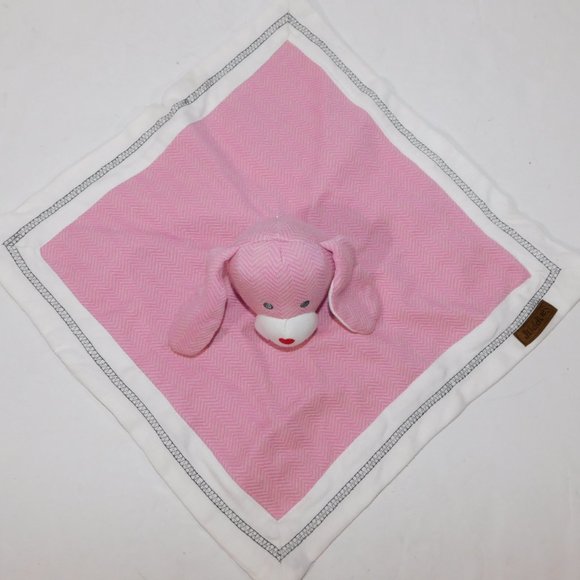 Juddlies Pink Bunny Rabbit Dog Organic Security Blanket Baby Lovey Nunu Soother - Picture 4 of 5